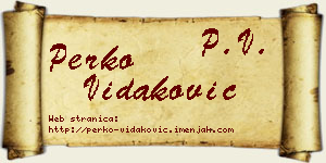 Perko Vidaković vizit kartica